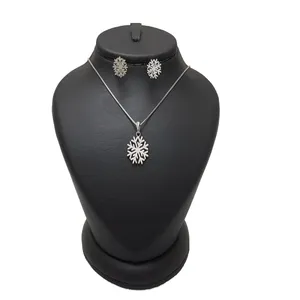 نیم ست نقره زنانه ترمه 1  طرح برف کد X90