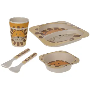ظرف غذا 5 تکه کودک طرح شیر کد VA1000-304