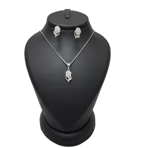 نیم ست نقره زنانه ترمه 1  طرح گل کد C89