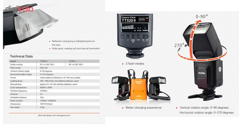 فلاش دوربین گودوکس مدل TT520 II 2