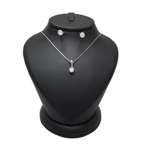 نیم ست نقره زنانه ترمه 1 طرح تک نگین کد G120