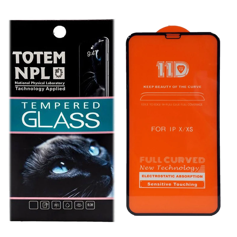 محافظ صفحه نمایش توتم مدل 11D Fullcover مناسب برای گوشی موبایل اپل Iphone X / XS