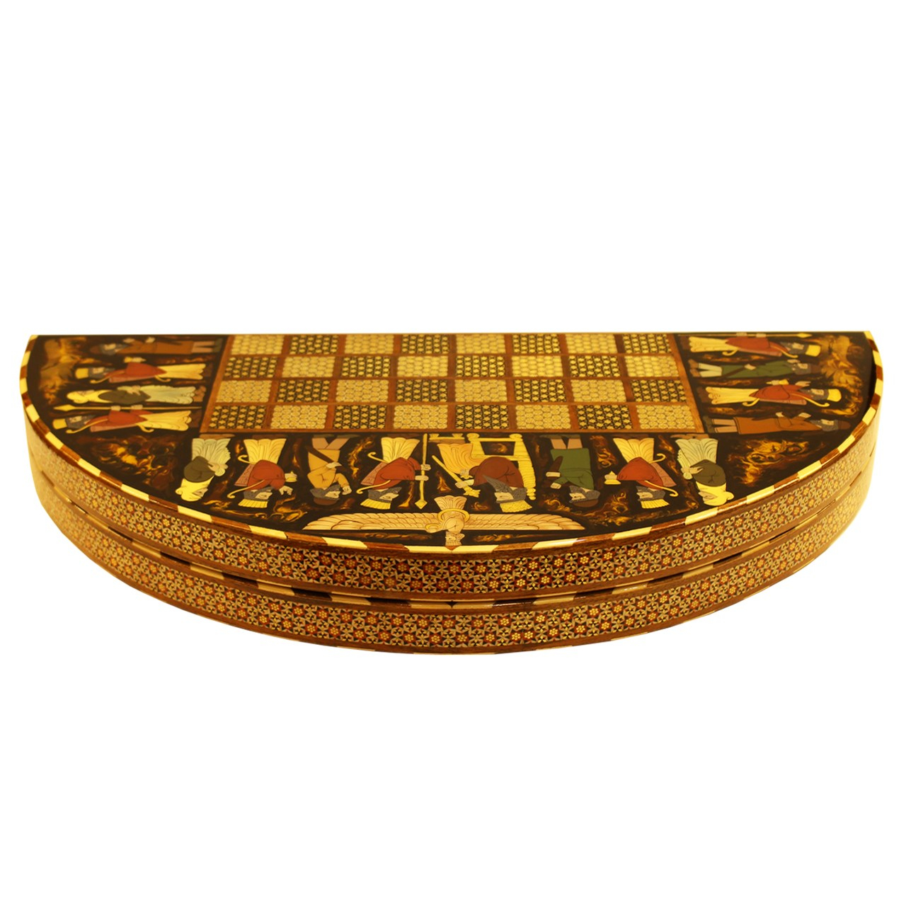 صفحه شطرنج خاتم و صدف طرح خاتم طول 60 سانتی متر