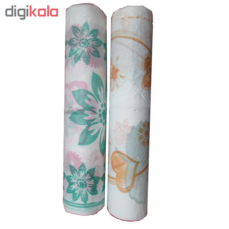 سفره یکبار مصرف طرح گل دار 02 رول 50 متری مجموعه 2 عددی