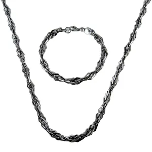 نیم ست استیل مردانه حامد گالری طرح لوزی sm5026