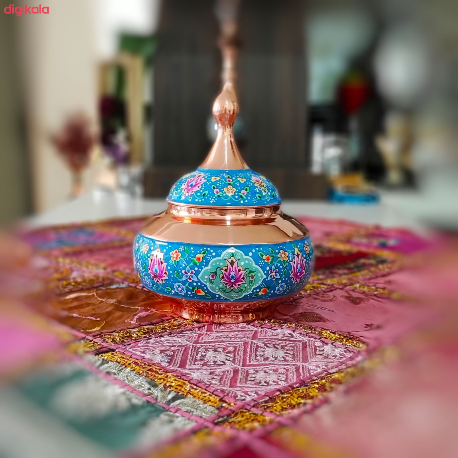 ست گلدان و شکلات خوری میناکاری طرح پرداز کد st25 مجموعه سه عددی main 1 6