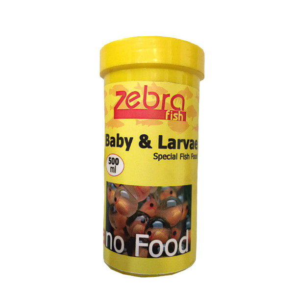 غذای ماهی زبرا مدل baby Larvae حجم 500 میلی لیتر