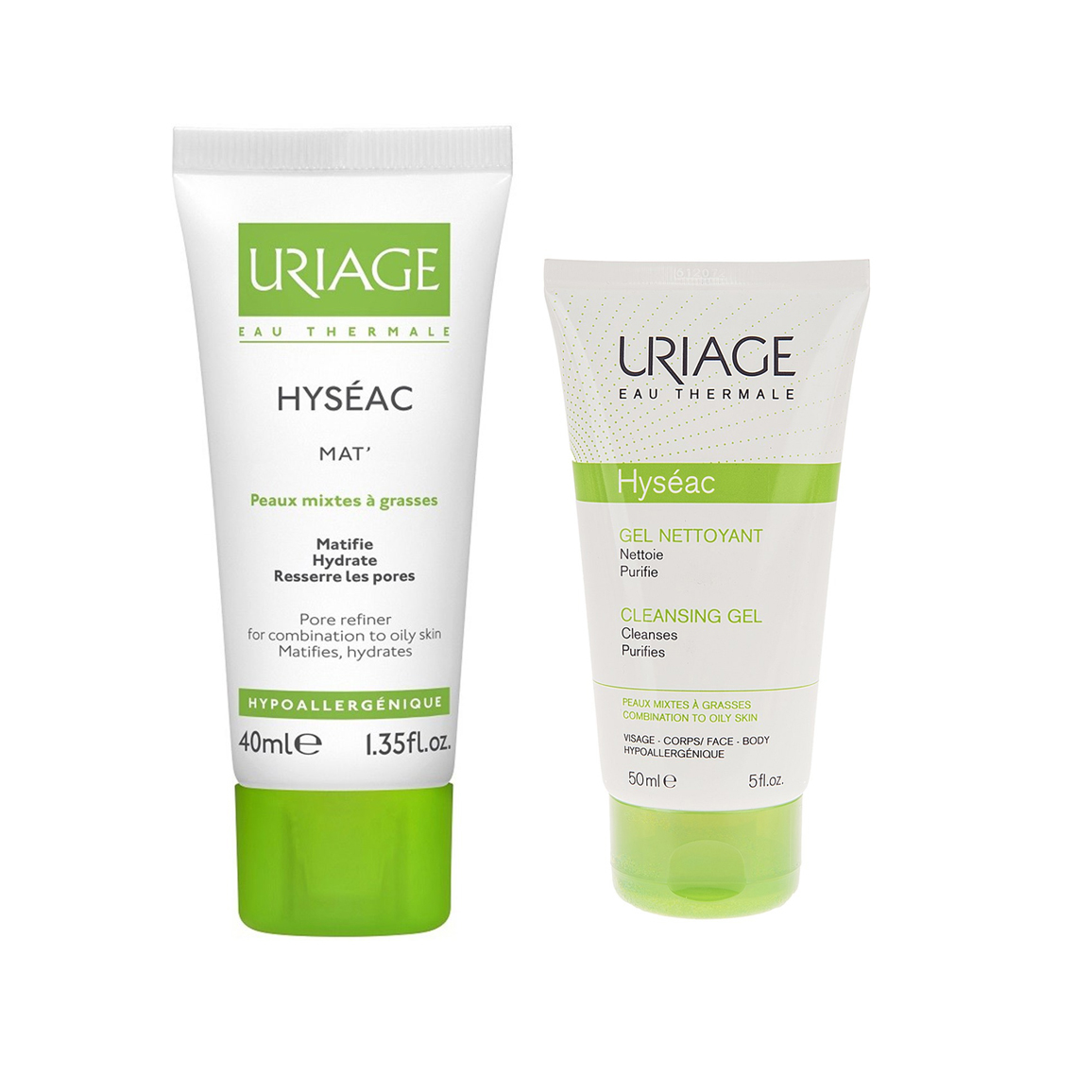 کرم مرطوب کننده اوریاژ سری Hyseac مدل Mat به همراه ژل پاک کننده حجم 150 میلی لیتر