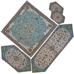 رومیزی ترمه طرح یاقوت مدل ABASM5/5 مجموعه 5 عددی