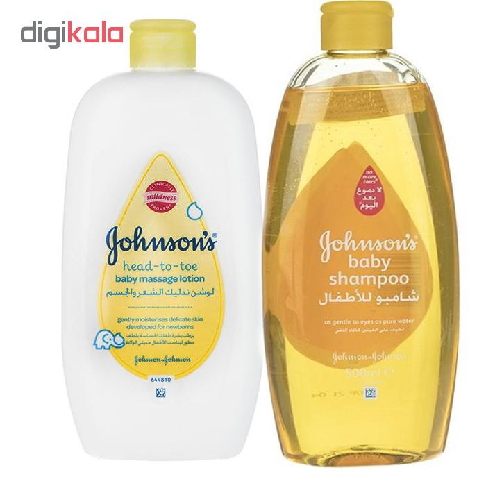 لوسیون ماساژ بدن کودک جانسون مدل head to toe حجم 500 میلی لیتر به همراه شامپو کودک لوسیون ماساژ بدن کودک جانسون مدل head to toe حجم 500 میلی لیتر به همراه شامپو کودک