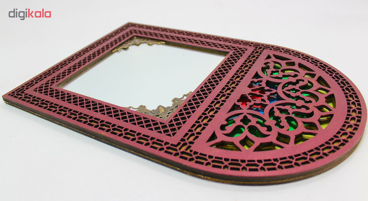 آینه دست نگار طرح پنجره سنتی رنگی کد 13-21
