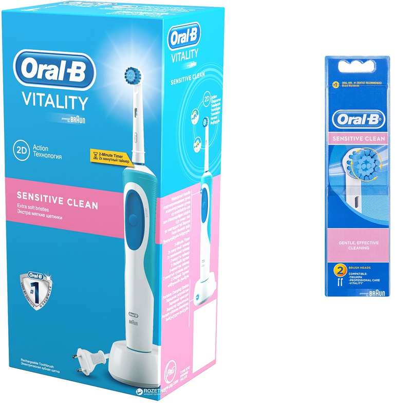 مسواک برقی اورال بی مدل vitality sensitive به همراه سری یدک بسته 2 عددی مسواک برقی اورال بی مدل vitality sensitive به همراه سری یدک بسته 2 عددی