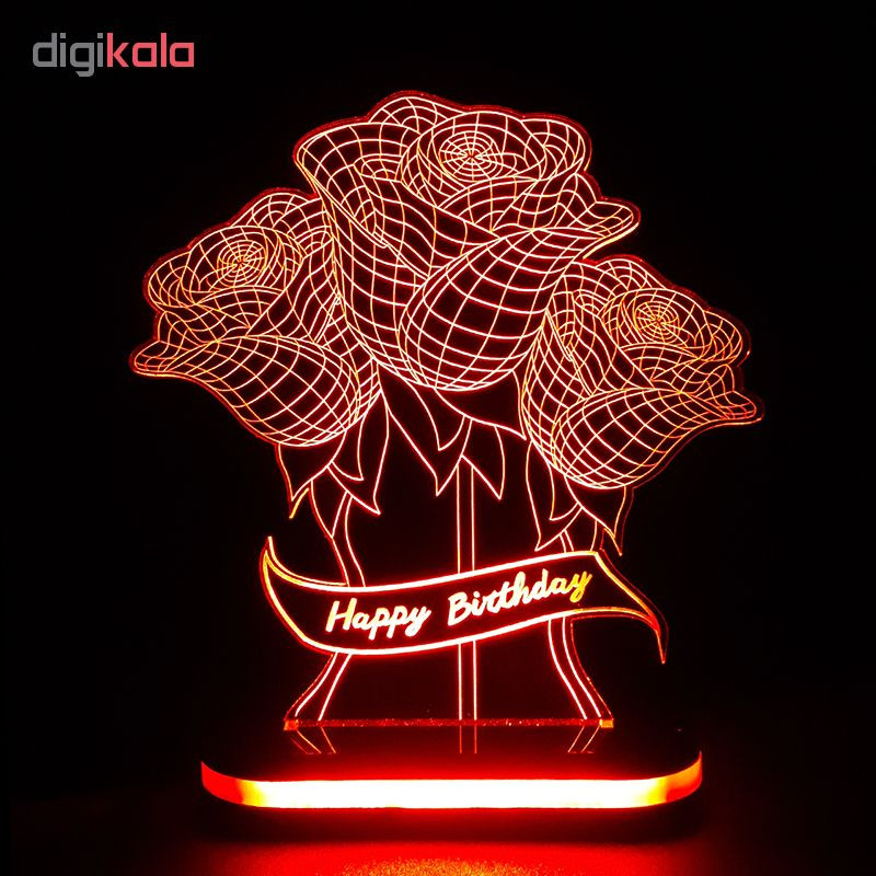 چراغ خواب طرح دسته گل تولدت مبارک کد 1151 چراغ خواب طرح دسته گل تولدت مبارک کد 1151