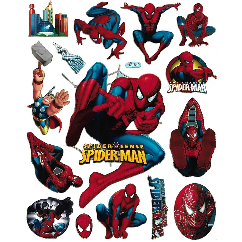 استیکر کودک طرح مرد عنکبوتی مدل spider man -h 640