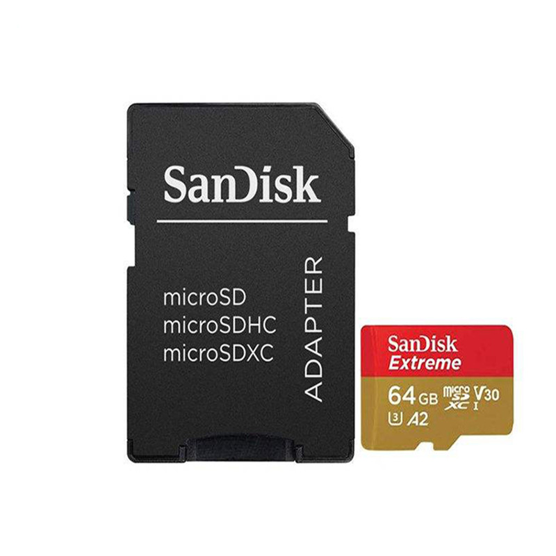 کارت حافظه microSDXC سن دیسک مدل Extreme PRO کلاس A2 استاندارد UHS-I U3 سرعت 170MBps ظرفیت 64 گیگابایت به همراه آداپتور SD