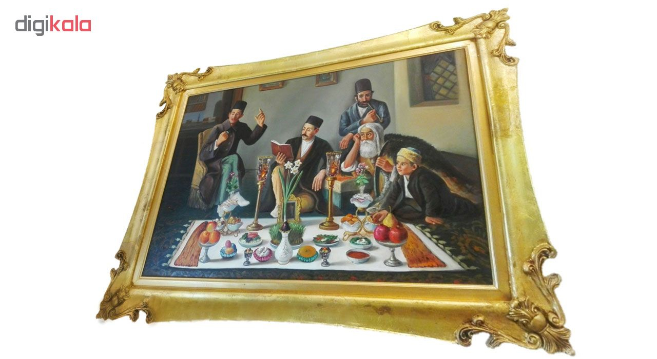 تابلو نقاشی رنگ روغن طرح سفره هفت سین مدل 3010