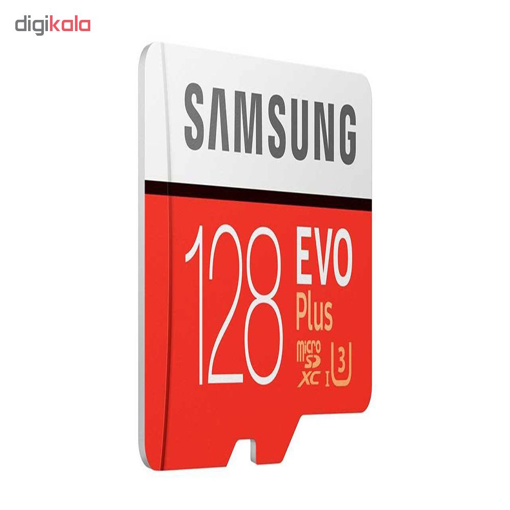 کارت حافظه microSDXC سامسونگ مدل Evo Plus کلاس 10 استاندارد UHS-I U3 سرعت 95MBps ظرفیت 128 گیگابایت به همراه آداپتور SD