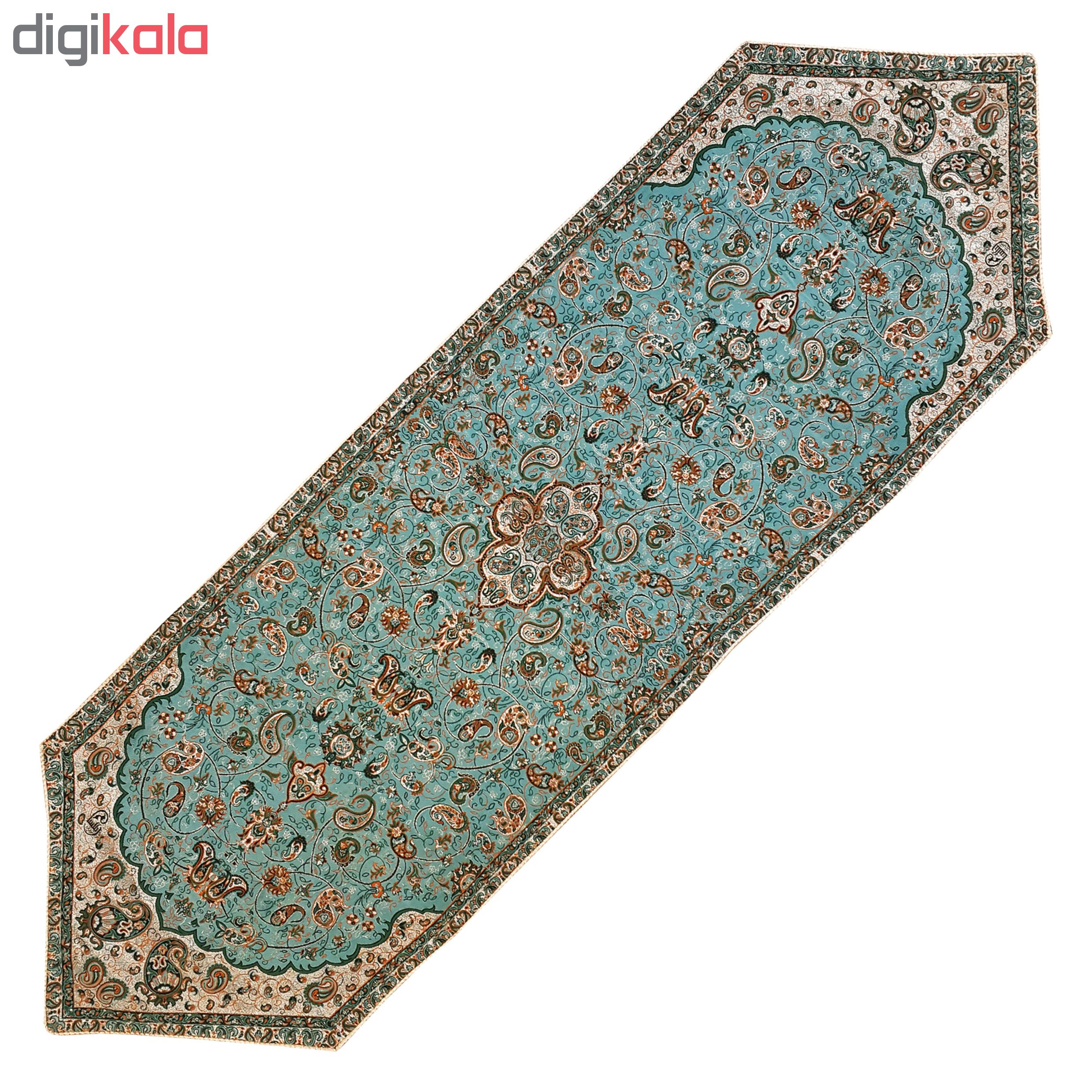رومیزی ترمه طرح شاه عباسی مدل SBZABI5/5 مجموعه 5 عددی
