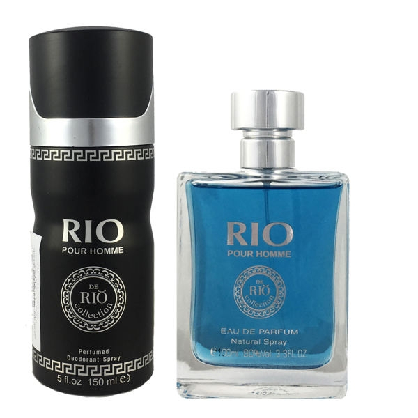 ادوپرفیوم مردانه ریو کالکشن مدل RIO POUR HOMME حجم 100 میلی لیتر به همراه اسپری ریو کالکشن حجم 150میلی لیتر