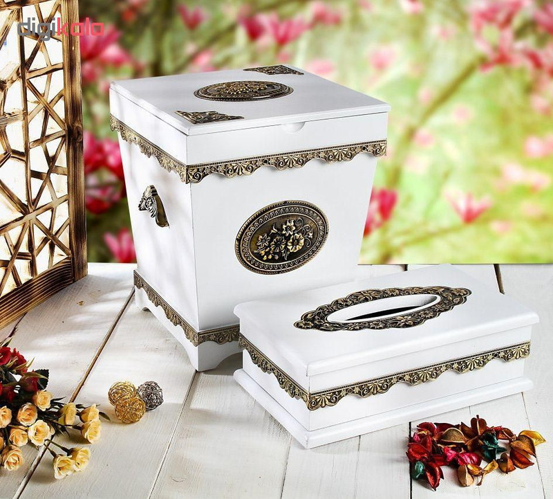ست سطل و جا دستمال کاغذی مدل رویال کد 700 ست سطل و جا دستمال کاغذی مدل رویال کد 700