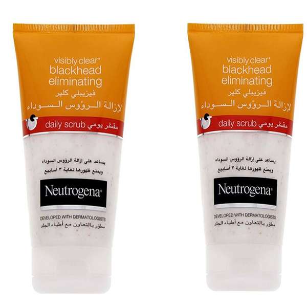 اسکراب لایه بردار پوست نوتروژینا سری Visibly Clear مدل Blackhead Eliminating حجم 150 میلی لیتر مجموعه 2 عددی اسکراب لایه بردار پوست نوتروژینا سری Visibly Clear مدل Blackhead Eliminating حجم 150 میلی لیتر مجموعه 2 عددی