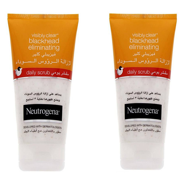 اسکراب لایه بردار پوست نوتروژینا سری Visibly Clear مدل Blackhead Eliminating حجم 150 میلی لیتر مجموعه 2 عددی اسکراب لایه بردار پوست نوتروژینا سری Visibly Clear مدل Blackhead Eliminating حجم 150 میلی لیتر مجموعه 2 عددی