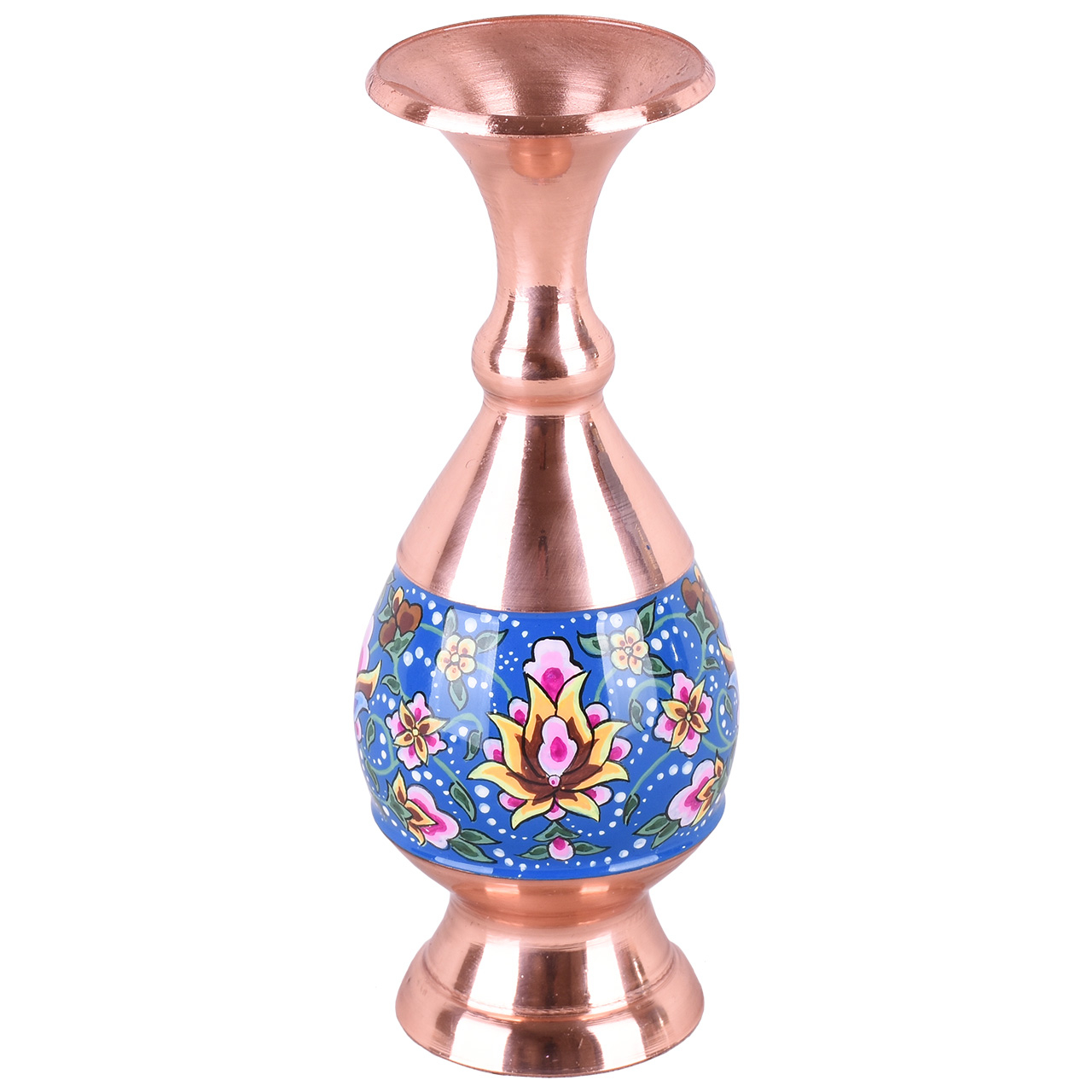 گلدان میناکاری طرح شکوفه باران مدل 00-26 ارتفاع 16 سانتی متر