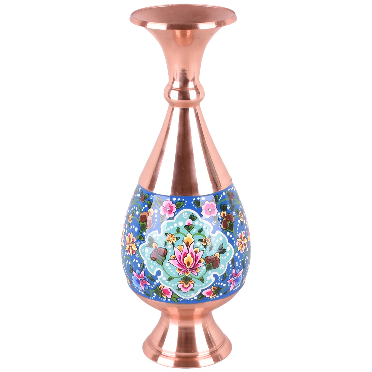 گلدان میناکاری طرح شکوفه باران مدل 02-26 ارتفاع 25 سانتی متر