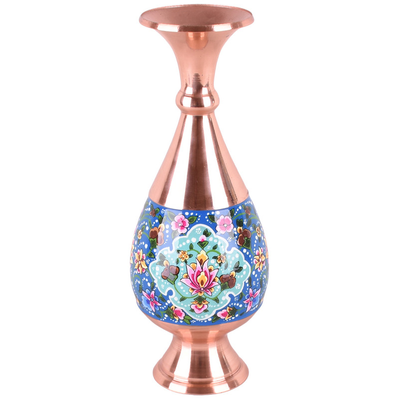 گلدان میناکاری طرح شکوفه باران مدل 02-26 ارتفاع 25 سانتی‌متر