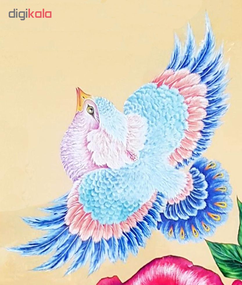 تابلو نقاشی آبرنگ طرح گل و مرغ