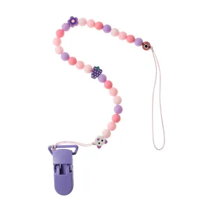 زنجیر پستانک مدل گل و چشم نظر