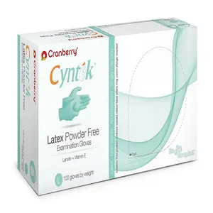 دستکش لاتکس کرنبری مدل Cyntek سایز XSmall بسته 100 عددی