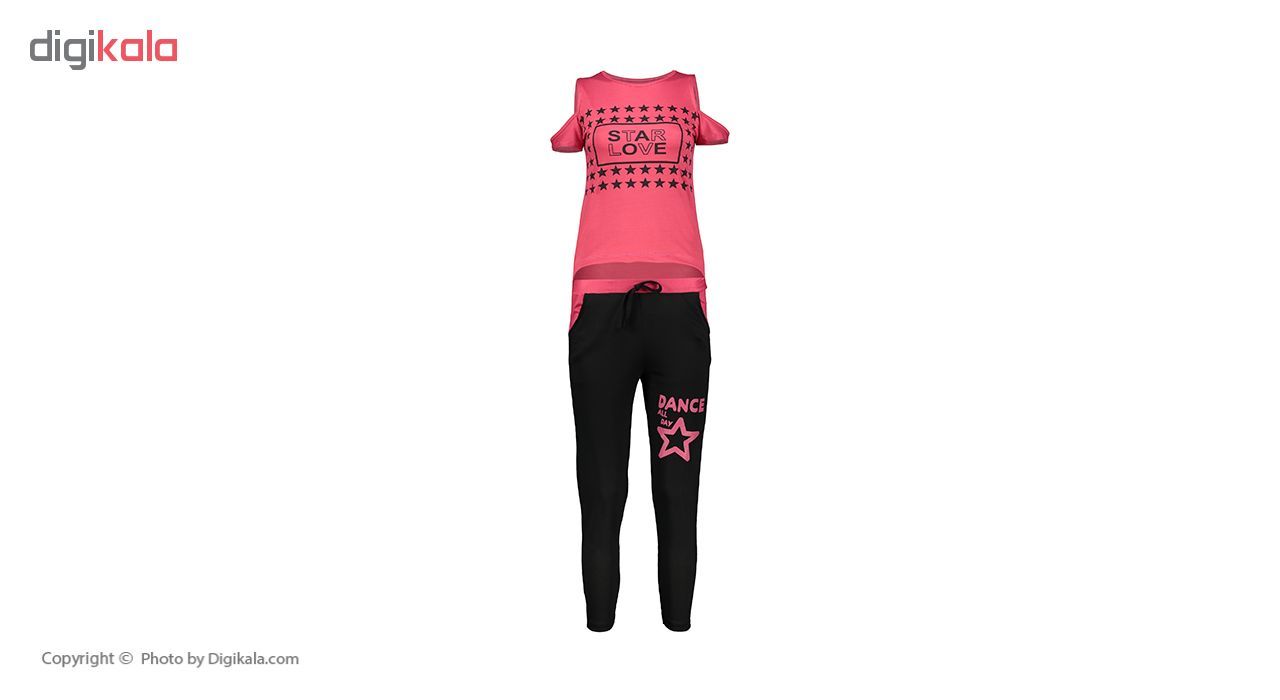 ست تی شرت و شلوار ورزشی زنانه مدل Star-ِD-BR - - 28