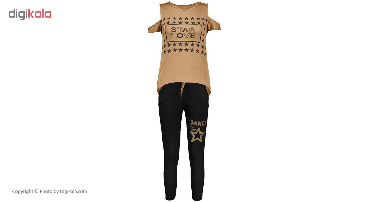 ست تی شرت و شلوار ورزشی زنانه مدل Star-ِD-BR - - 10