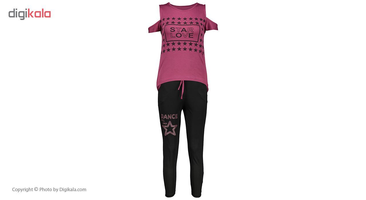 ست تی شرت و شلوار ورزشی زنانه مدل Star-ِD-BR - - 71