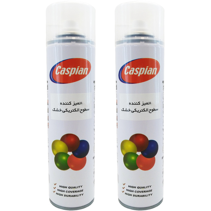 اسپری محافظ کنتاکت و تمیز کننده سطوح الکتریکی خشک کاسپین مدل Contact حجم 300 میلی لیتر بسته 2 عددی
