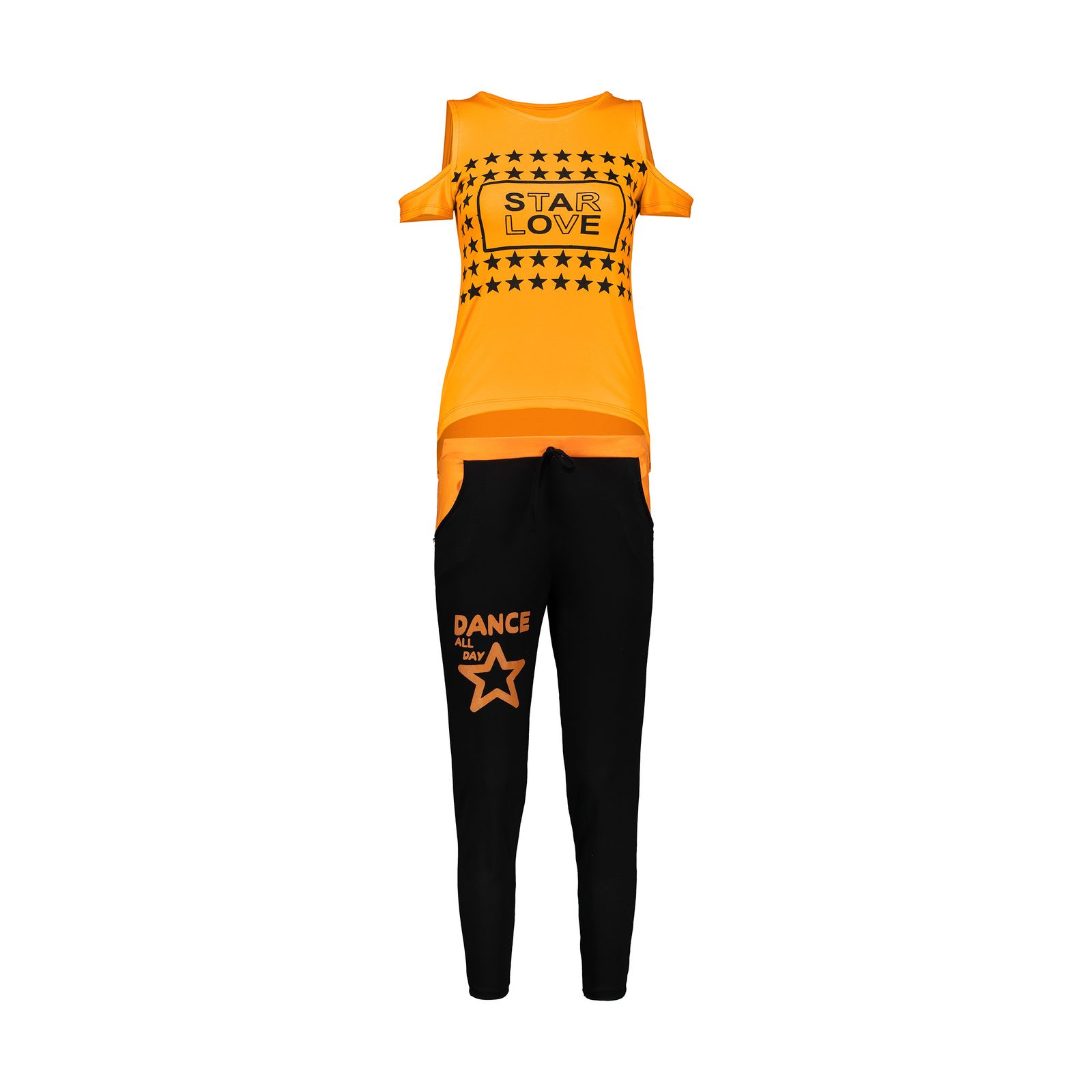 ست تی شرت و شلوار ورزشی زنانه مدل Star-ِD-BR - - 53