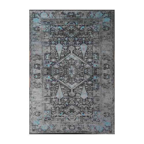 فرش ماشینی طرح پتینه کد 2023 زمینه طوسی ابی 