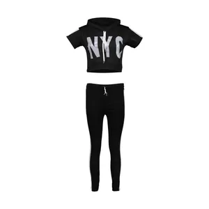 ست نیم تنه و شلوار ورزشی زنانه مدل NYC-BK