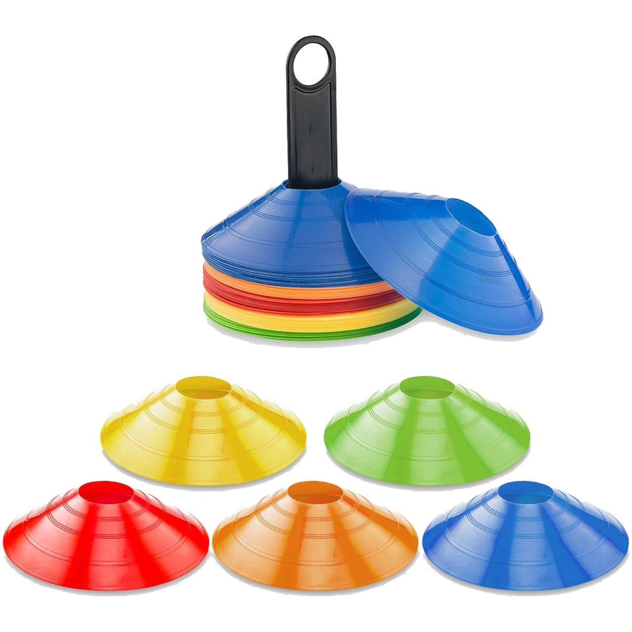 مانع تمرین مدل Training Cones 2019 در 4 رنگ مجموعه 12 عددی به همراه پایه نگهدارنده