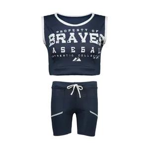 ست نیم تنه و شلوارک ورزشی زنانه مدل Braves-D-BL