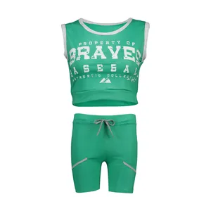 ست نیم تنه و شلوارک ورزشی زنانه مدل Braves-L-GR