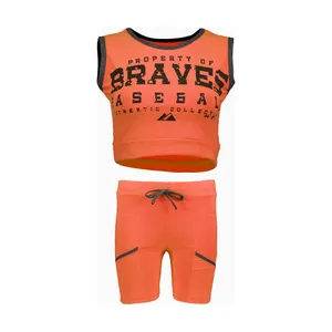 ست نیم تنه و شلوارک ورزشی زنانه مدل Braves-L-OR1