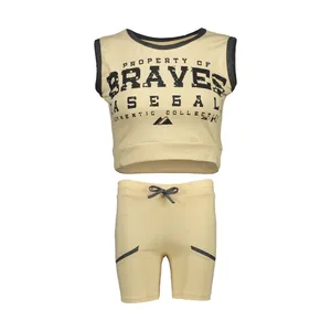 ست نیم تنه و شلوارک ورزشی زنانه مدل Braves-L-YE