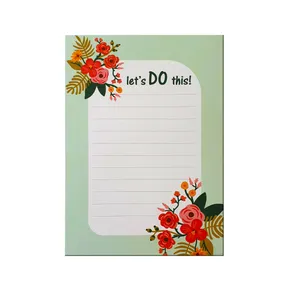 کاغذ یادداشت کیچ بوک مدل Lets do this طرح گل 102
