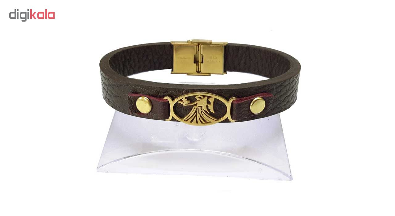 دستبند چرمی مانی چرم طرح ماه تولد شهریور کد BL-176