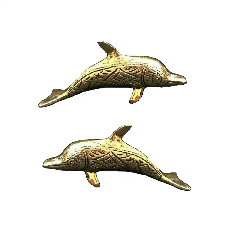 مجسمه برنزی طرح دلفین مدل D1 مجموعه 2 عددی