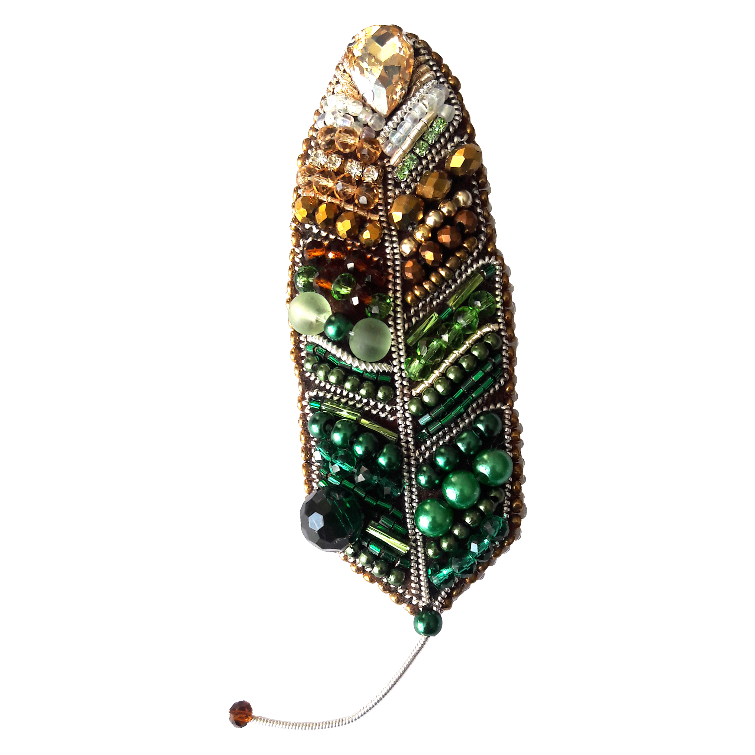 گل سینه جواهردوزی طرح پر کد AS03 تک سایز