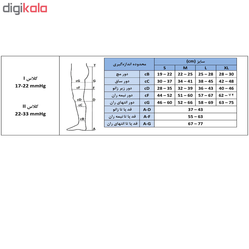 جوراب واریس آناتومیک هلپ مدل AG 1335 کلاس II