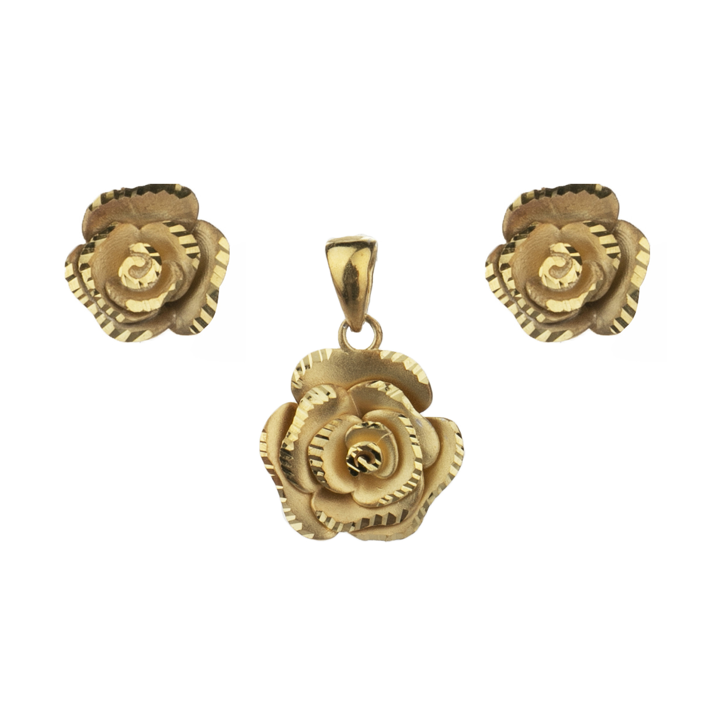 نیم ست نقره مدل Gole Rose 2